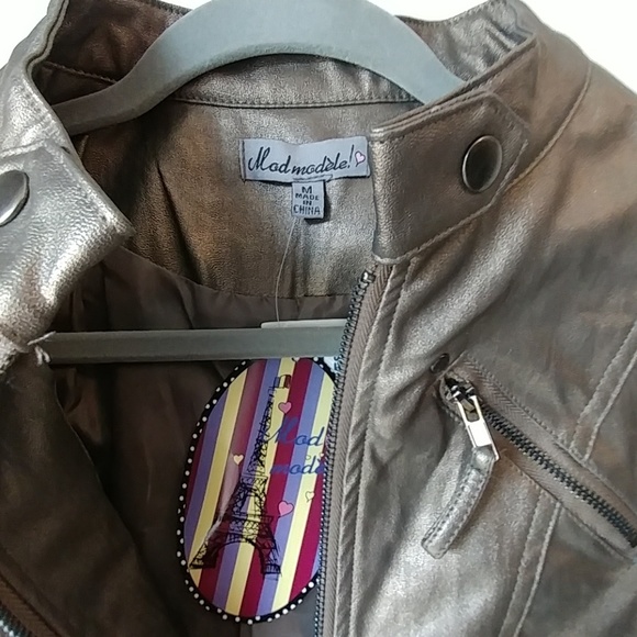 Metallic Bronze Leather Jacket size M - Picture 5 of 7